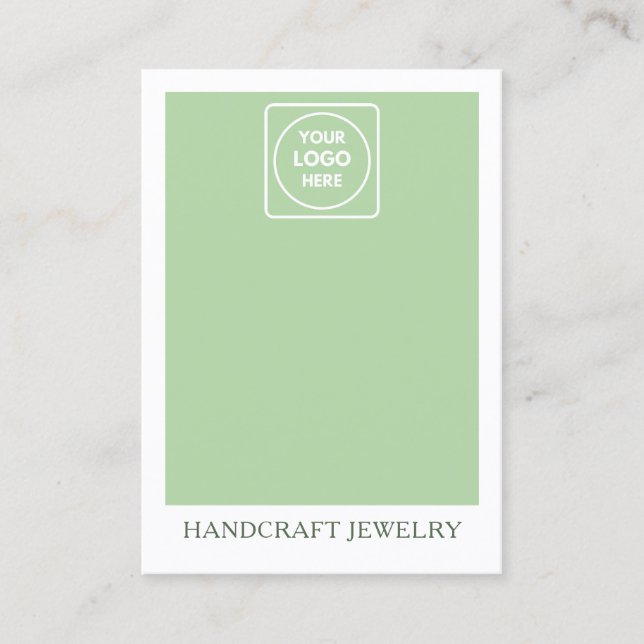 Carte D'appel Présentoir à bijoux vert sauge (Devant)