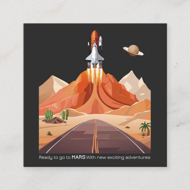 Carte D'appel Prêt à aller sur Mars (Devant)