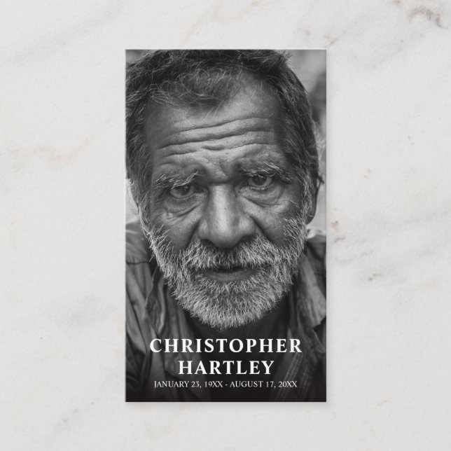 Carte D'appel Prière de commémoration de la mémoire de photos (Devant)