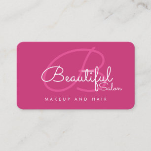Carte D'appel pro monogramme rose de salon de