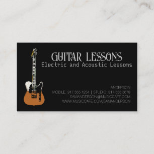 Carte D'appel Professeur de Guitare   Leçons Électriques & Acous