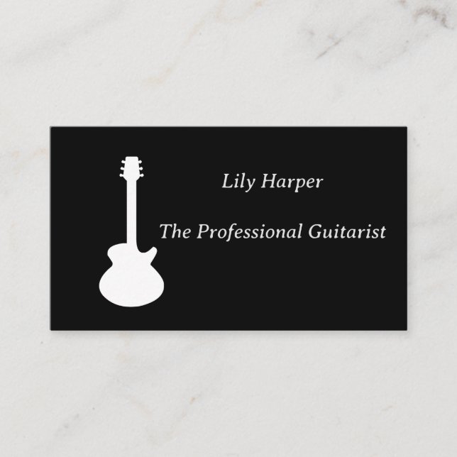 Carte D'appel Professeur de guitare | Leçons électriques et acou (Devant)