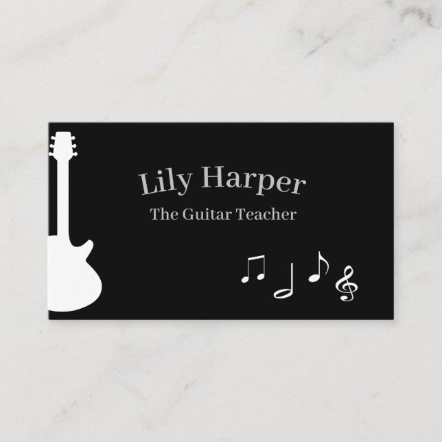 Carte D'appel Professeur de guitare | Leçons électriques et acou (Devant)