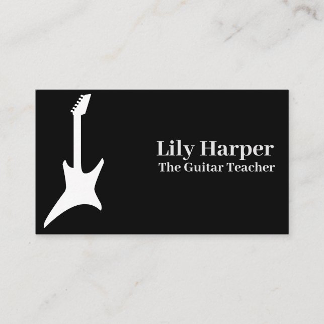 Carte D'appel Professeur de guitare | Leçons électriques et acou (Devant)