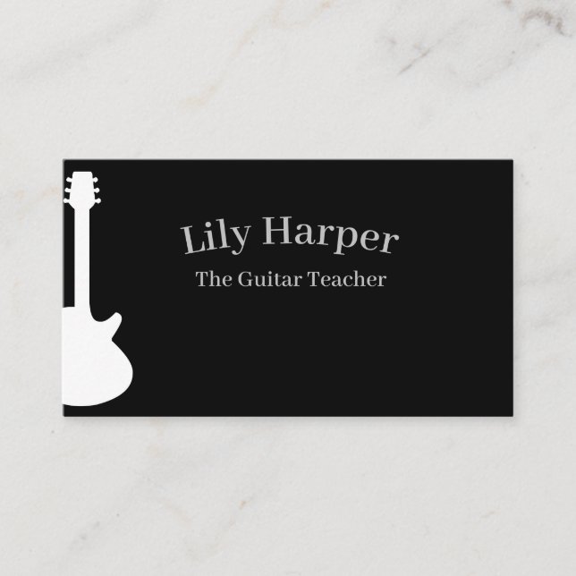 Carte D'appel Professeur de guitare | Leçons électriques et acou (Devant)