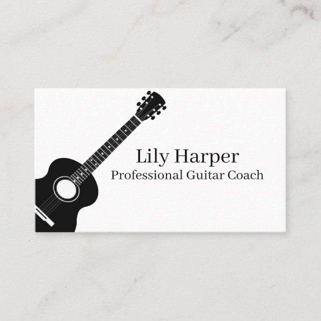 Carte D'appel Professeur de guitare | Leçons électriques et acou (Devant)