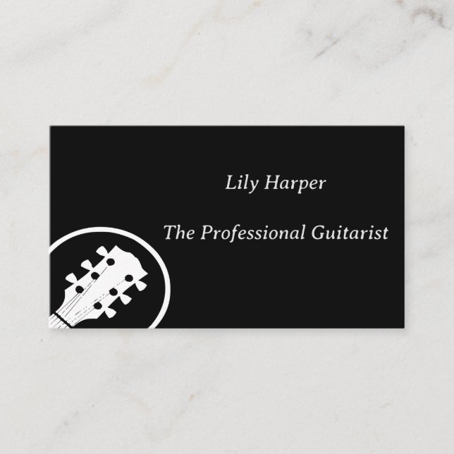 Carte D'appel Professeur de guitare | Leçons électriques et acou (Devant)