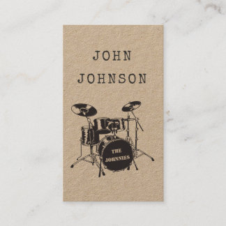 Carte D'appel Publicité de bande de percussion de batteur