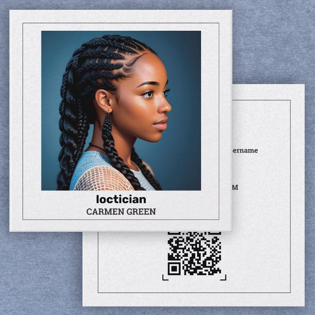 Carte D'appel QR & Photo Dreadlocks Loctician (Dreadlocks Loctician Calling Cards)