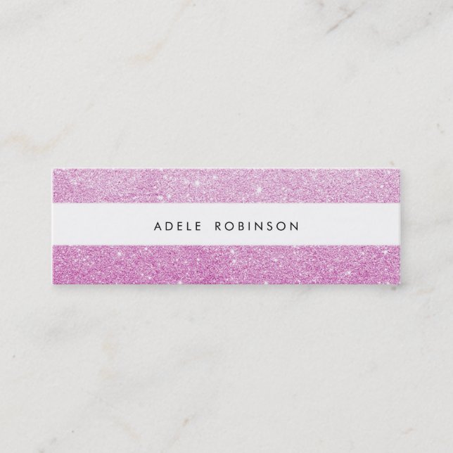 Carte D'appel Rayure rose chic moderne de blanc de parties (Devant)