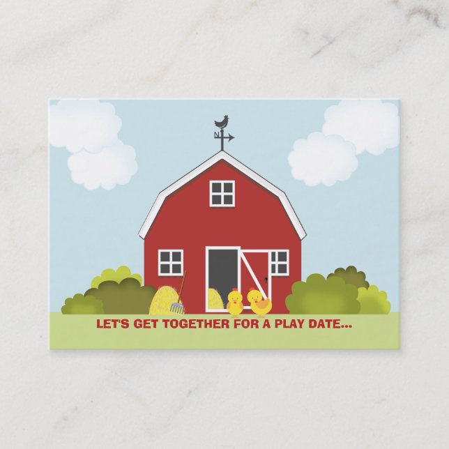 Carte D'appel Rendez-vous de jeux à la ferme (Devant)