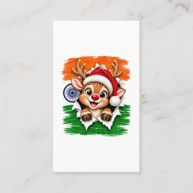 Carte D'appel Renneau de Noël indien (Devant)