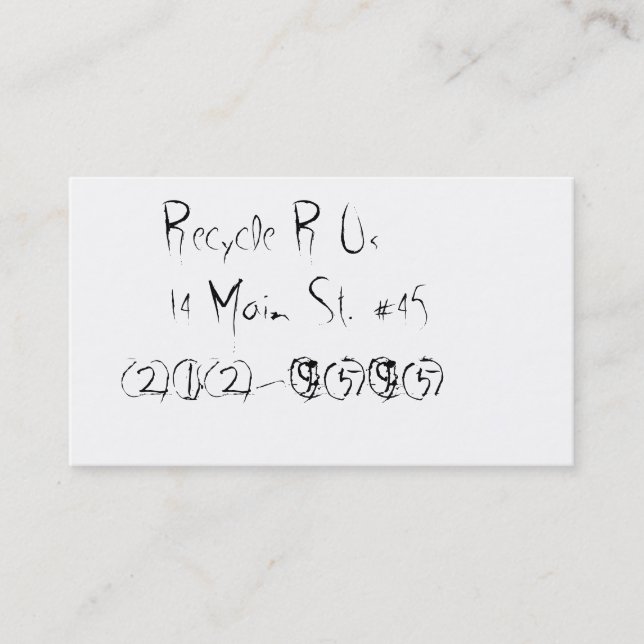 Carte D'appel Réutilisé et Recyclé (Devant)