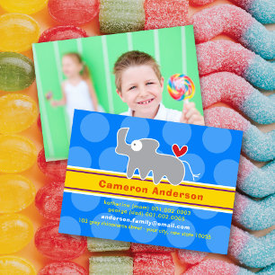 Carte D'appel Rhinocéros de Dessin Animé Mignon Photo de Profil