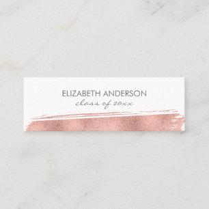 Carte D'appel Rose Gold Brushstroke Graduation Nom Insérer une c