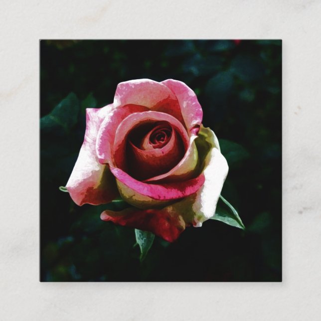 Carte D'appel Rose rouge peinte à l'huile (Devant)