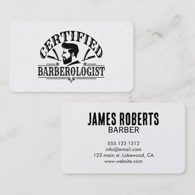 Carte D'appel Salon de coiffure Coiffeur Professionnel Barbier (Devant / Derrière)
