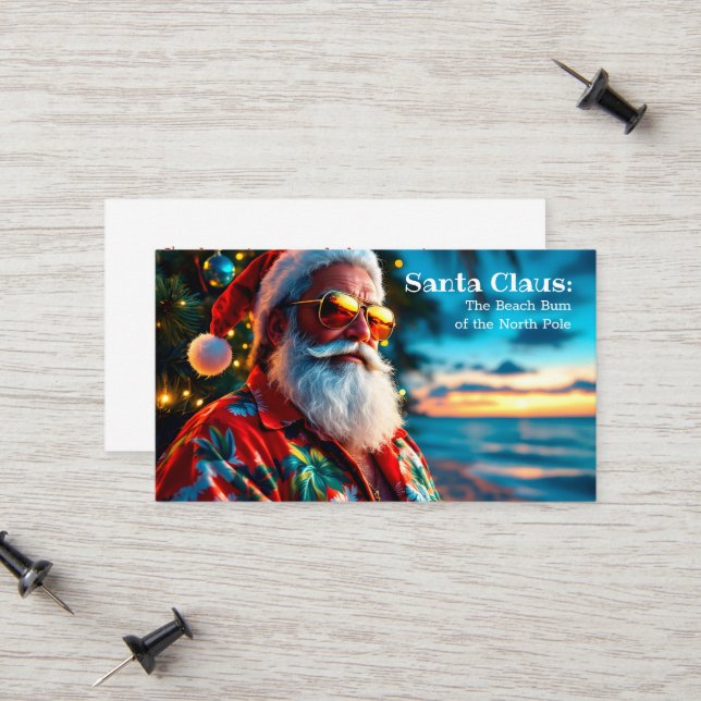 Carte D'appel Salutations drôles de Père Noël (Devant/Arrière en situation)