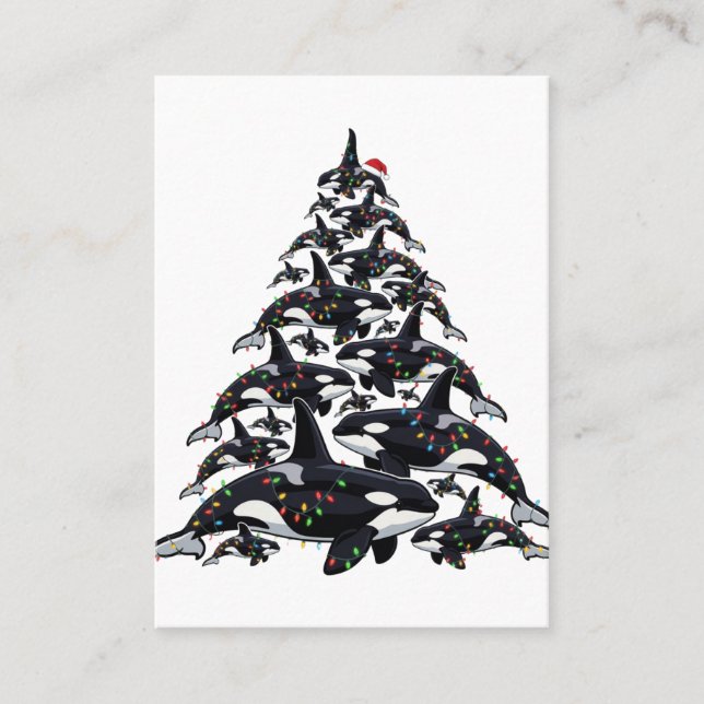 Carte D'appel Sapin de Noël orque pour l'amour de l'océan et de  (Devant)