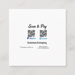 Carte D'appel Scanner pour payer le code q r paypal venmo ajoute