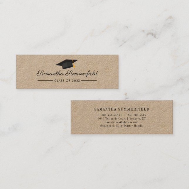 Carte D'appel Script de remise des diplômes moderne 2026 (Devant / Derrière)