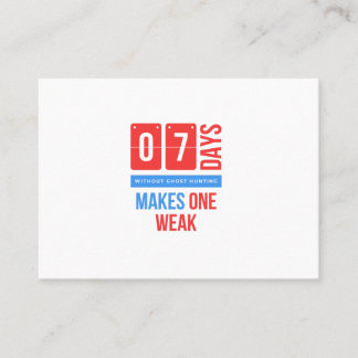 Carte D'appel Sept jours sans chasse aux fantômes rend un faible