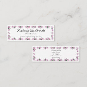 Carte D'appel Services de doula floraux à fleurs de cerisier ros