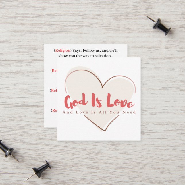 Carte D'appel Share Gods Love Gospel Tract Calling Card (Devant/Arrière en situation)