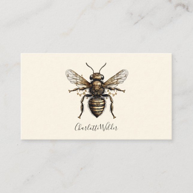 Carte D'appel Signature de script abeille personnalisée (Devant)