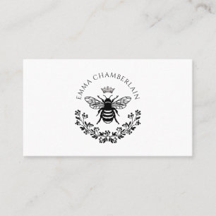 Carte D'appel Signature de script Personnalisé Bee Floral