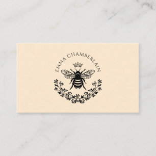 Carte D'appel Signature de script Personnalisé Bee Floral