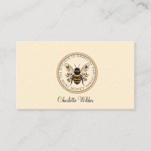 Carte D'appel Signature de script personnalisée abeille florale 