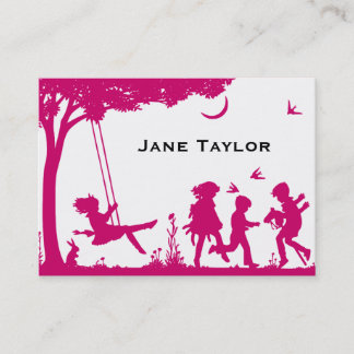 Carte D'appel Silouette Maman pour enfants