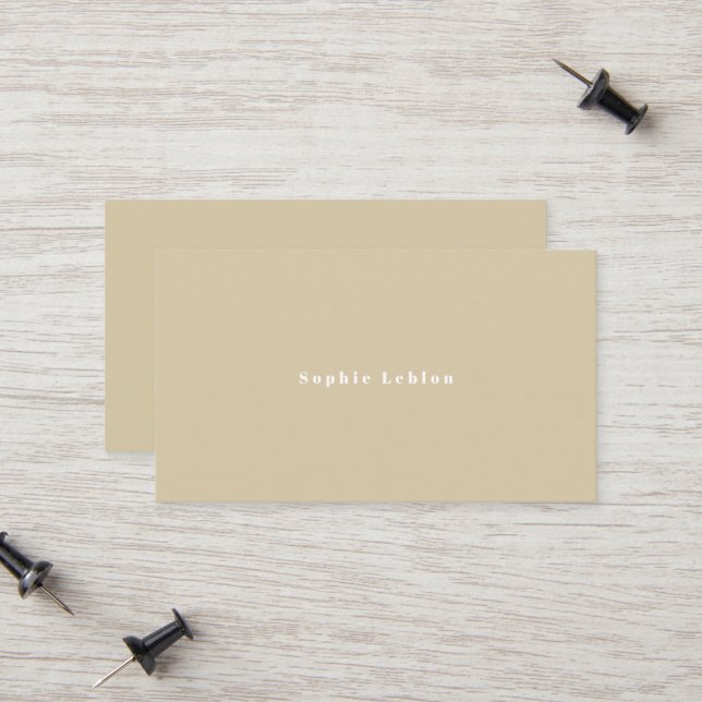 Carte D'appel Simple Minimalist Beige  (Devant/Arrière en situation)