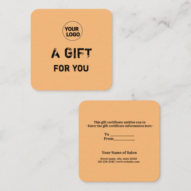 Carte D'appel simple minimum ajouter votre nom adresse texte log (Devant / Derrière)