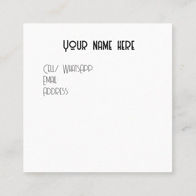 Carte D'appel Small cards for your brand (Dos)