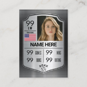 Carte D'appel Softball Stats Shield Card Softball Trading Card
