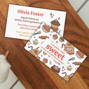 Carte D'appel Soins sucrés Cupcakes Enfants Contact Playdate