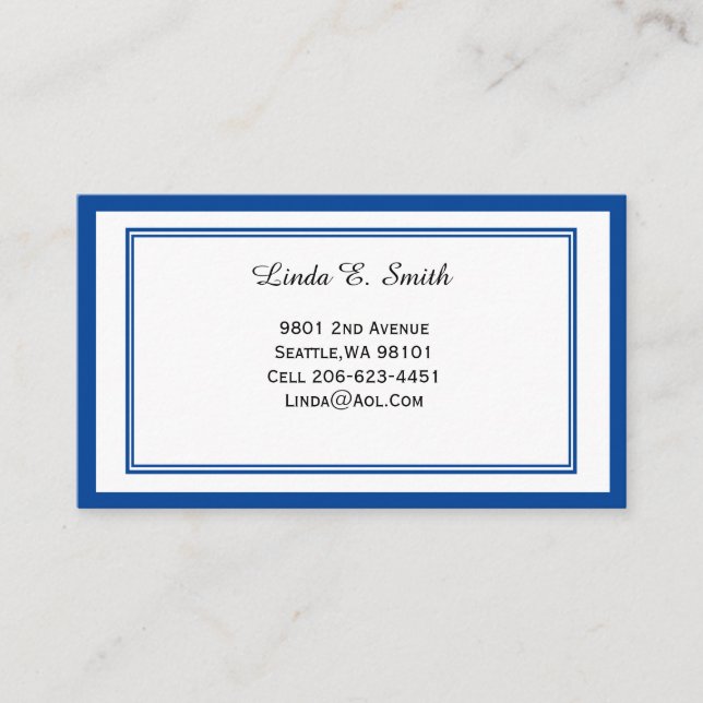 Carte d'appel standard (Devant)