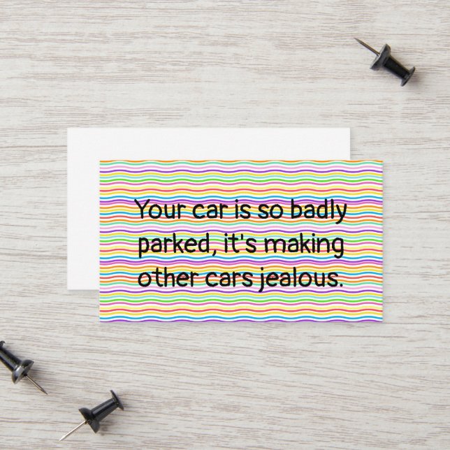 Carte D'appel Stationnement maladroit et maladroit (Devant/Arrière en situation)