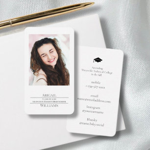 Carte D'appel Style de photo de remise de diplôme minimaliste