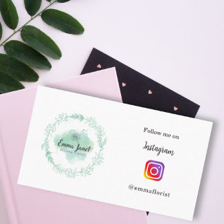 Carte D'appel suivez-moi Instagram logo commercial minimaliste