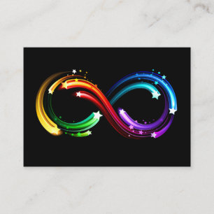 Carte D'appel Symbole de l'infini de comètes arc-en-ciel