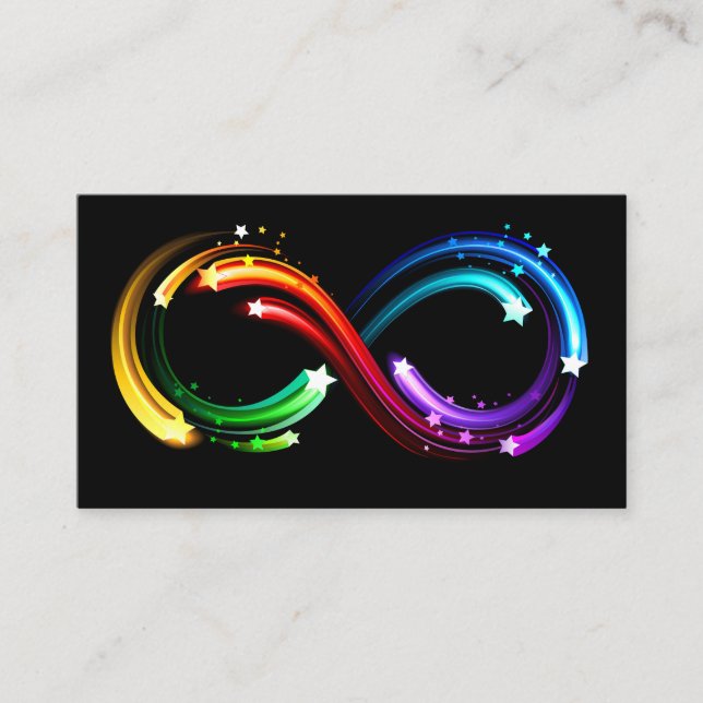 Carte D'appel Symbole de l'infini des comètes arc-en-ciel (Devant)