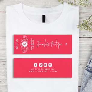Carte D'appel Tags de vêtements Petite entreprise rose foncé Tag