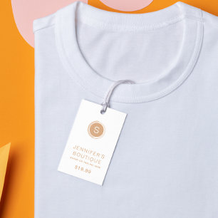 Carte D'appel Tags de vêtements Petite entreprise Tan Blanc