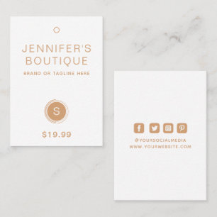 Carte D'appel Tags habillement Hang Tags Petite entreprise Tan B