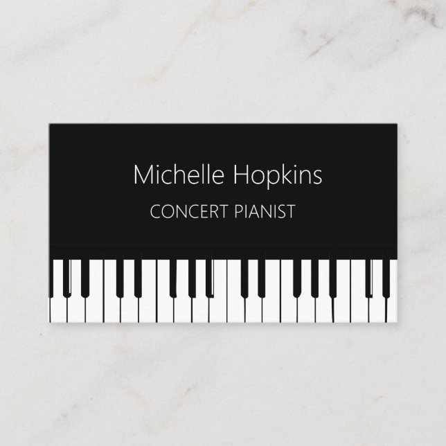 Carte D'appel Teacher de musique Elégant Pianist Keys (Devant)