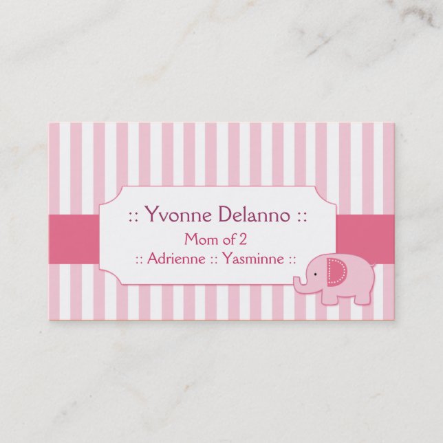 Carte D'appel Télécarte à la mode de maman de rayure d'éléphant (Devant)