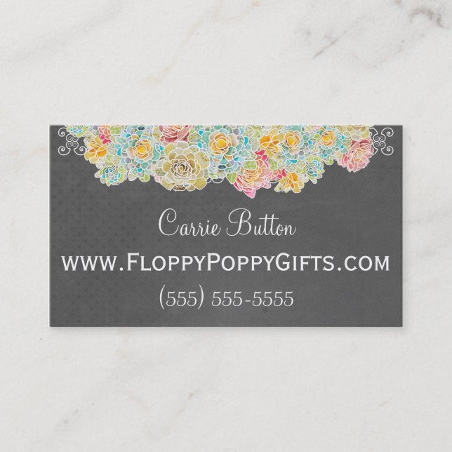 Carte D'appel Télécarte de style de tableau avec l'accent floral (Devant)